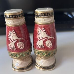Fitz and Floyd Solstice Ceramic Salt and Pepper Shakers